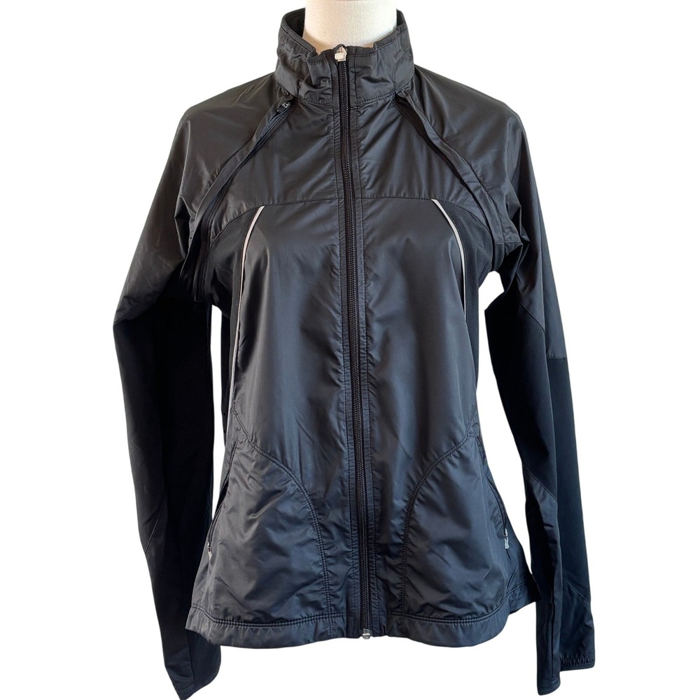 Nike Convertible Jacket Black Women's M Zip-Off Sleeves 2-in-1 Vest Windbreaker